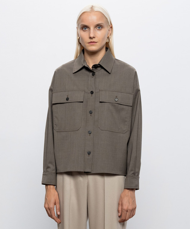 Max Mara Weekend Коричнева сорочка RADURA з вовною WKDRADURA зображення 3