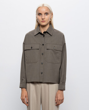 Max Mara Weekend Коричнева сорочка RADURA з вовною WKDRADURA
