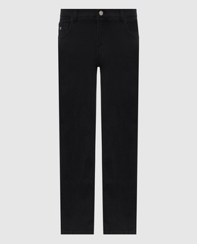 Stefano Ricci Чорні джинси з нашивкою логотипа MFT61B1191T62BK