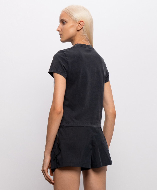 Alexander Wang Черная футболка с фактурным логотипом 1CC3261302 изображение 4