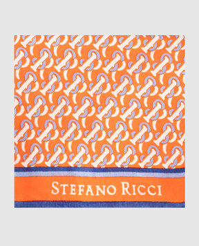 Stefano Ricci Оранжевое полотенце с принтом монограммы логотипа YTELM01SPSR01