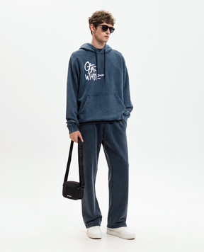 Off-White Синие спортивные брюки с принтом логотипа 44MCH05AS26F003