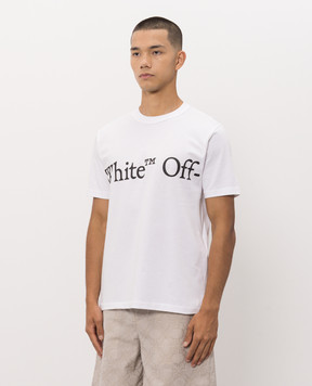 Off-White Біла футболка з контрастним принтом логотипа 44MAA16MF26J00G
