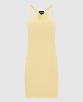 Tom Ford Жовта сукня міні з вовни ACK711YAX994