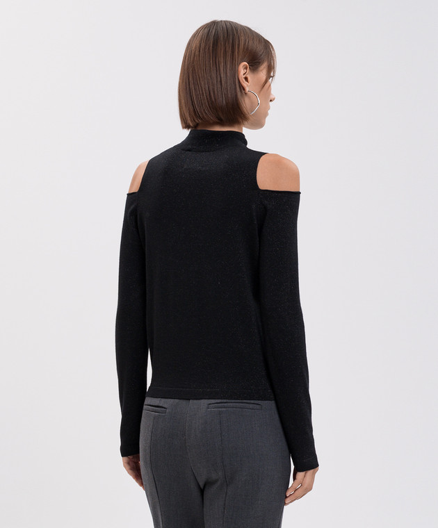 Allude Чорний гольф з вовною з відкритими плечима 26564103 зображення 4