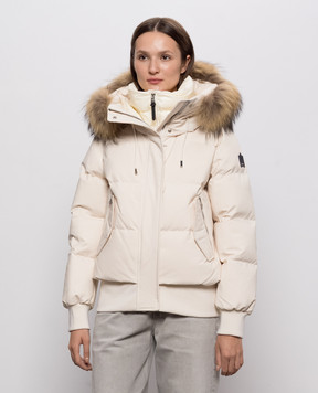 Mackage Бежева пухова куртка NEFI-F з хутром єнота NEFIF
