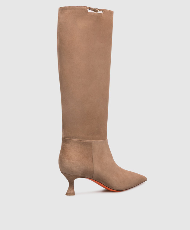 Santoni Бежевые замшевые сапоги WSIS72427HI2NHZW изображение 3