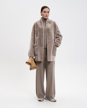Max Mara Weekend Бежеві штани JOSEF з вовни і кашеміру JOSEF