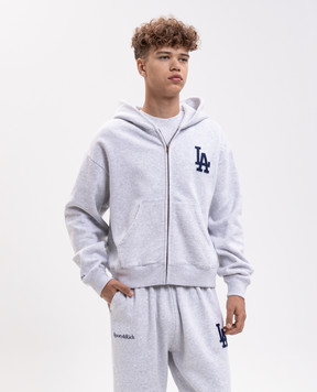 Sporty & Rich Сіра меланжева утеплена спортивна куртка LA Serif ST094714669GY03
