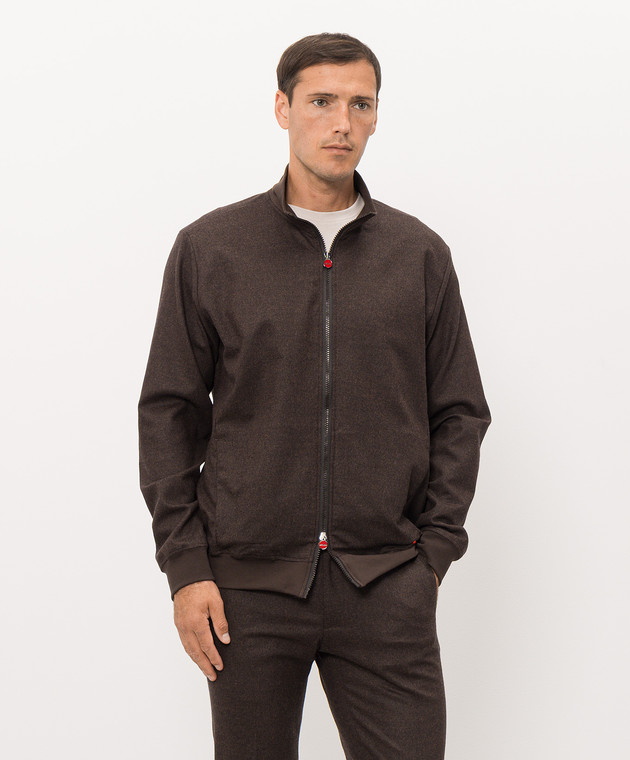 Kiton Коричнева спортивна куртка з вовни UMC032K0141I зображення 3