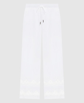 Ermanno Scervino Білі штани з мереживом D482P373APBQP