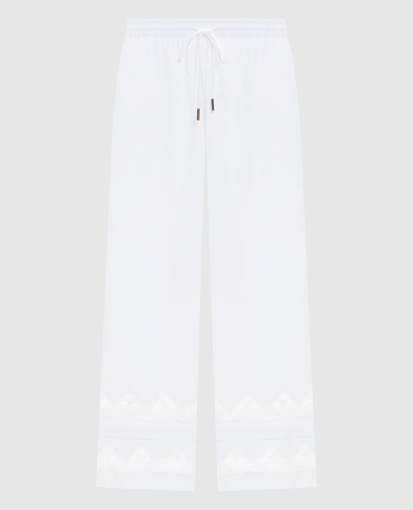 Белые брюки с кружевом