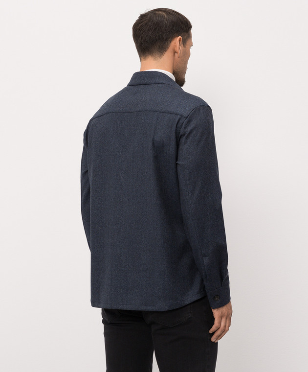 Canali Синя сорочка з вовни AR0347231019 зображення 4
