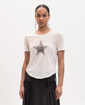 Ann Demeulemeester Футболка кольору айворі з принтом B0013924FA740