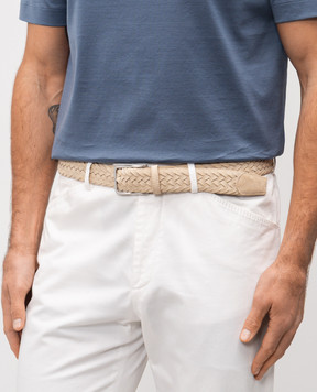 Canali Бежевый замшевый плетеный ремень KB0044050C