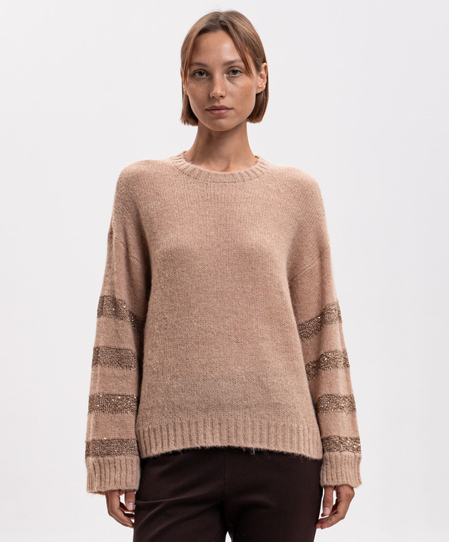 Twinset Бежевый свитер с альпакой 262TP3530 изображение 3