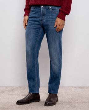 Brunello Cucinelli Синие джинсы с вышивкой эмблемы M0Z37D3210