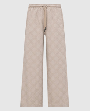 Off-White Бежевые брюки в эмблемы шаблон 44MCA28UF26F001