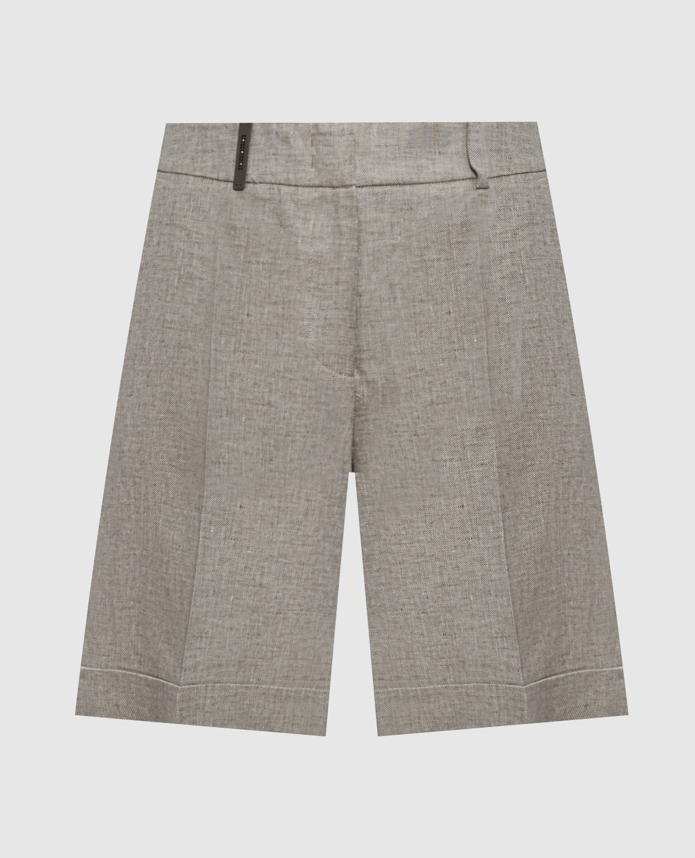 

Коричневые шорты из льна, Коричневый, Шорты