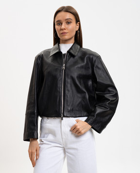 Dondup Черная кожаная куртка Giubbino DJ782PL0677DXXX