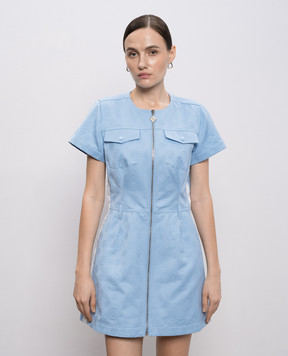 Casablanca Голубое платье-рубашка мини в эмблемы шаблон WSP26DR19101