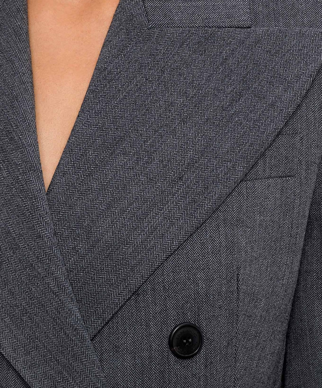 Ermanno Scervino Сірий двобортний жакет з вовною D496I323VCYAX зображення 5