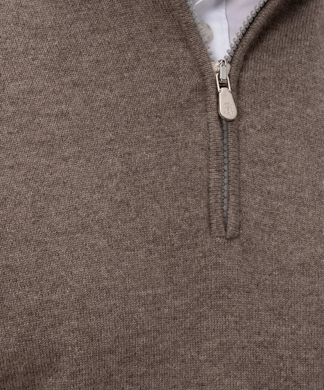 Brunello Cucinelli Коричневый джемпер из кашемира M2200124 изображение 5