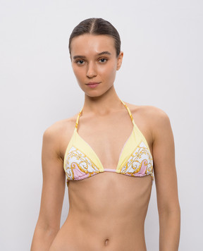 Versace Жовтий ліф від купальника в принт Spring Barocco 10014061A17194