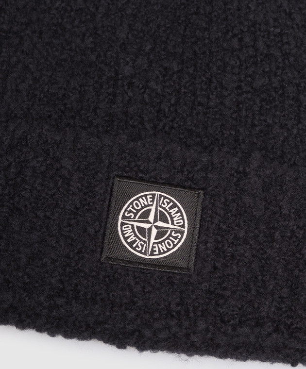 Stone Island Дитяча темно-синя шапка з нашивкою логотипа L2S16N100001S0M22 зображення 3