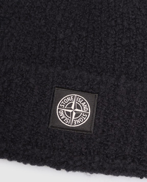 Stone Island Дитяча темно-синя шапка з нашивкою логотипа L2S16N100001S0M22