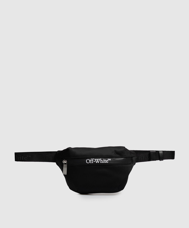 Off-White Чорна поясна сумка з принтом логотипа OWMNO02F26FB01