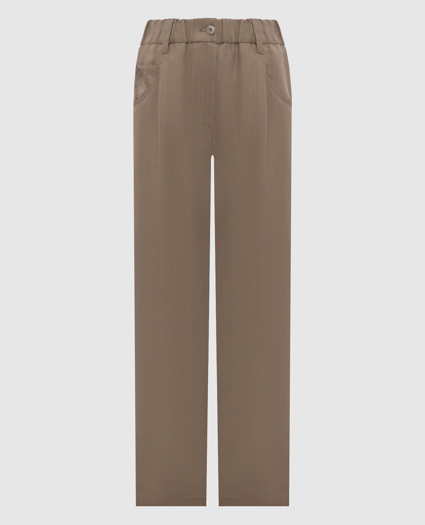 Коричневые брюки с льном