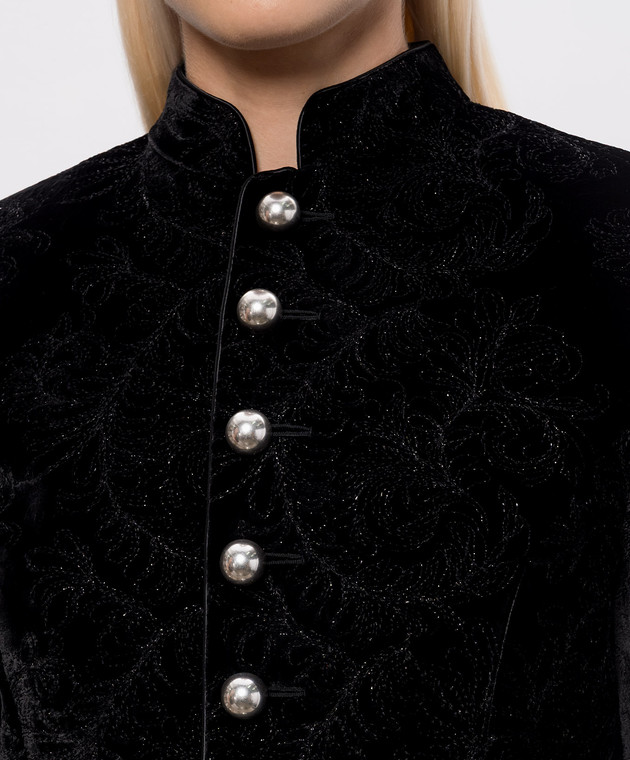 Ann Demeulemeester Чорний оксамитовий жакет Yana Marsina з шовком B0014267FA753 зображення 5