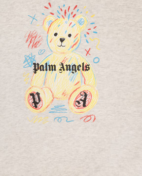 Palm Angels Детский серый меланжевый свитшот с принтом F6PAJBSW102