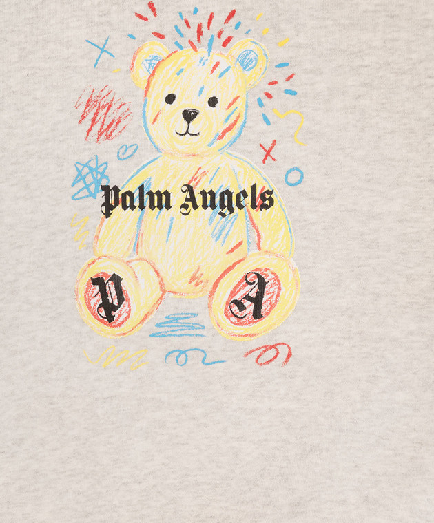 Palm Angels Дитячий сірий меланжевий світшот з принтом F6PAJBSW102 зображення 3