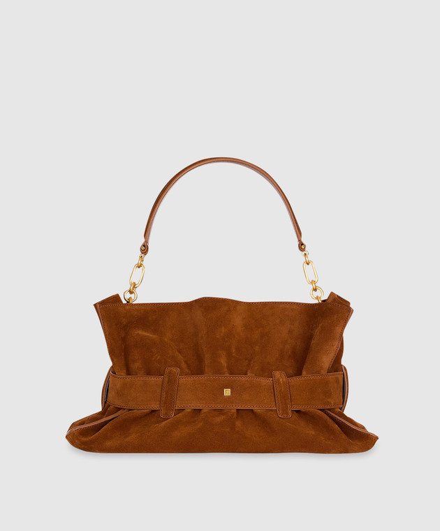 Balmain Коричневая замшевая сумка Anthem GN0KK990LSDD изображение 3