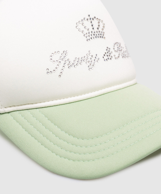 Sporty & Rich Зеленая кепка Juicy Crown Trucker AC100716689WH098 изображение 4