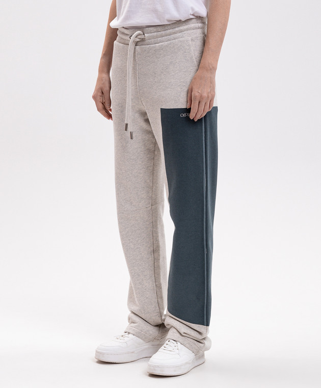 Off-White Серые меланжевые спортивные штаны 2FH00723B изображение 3