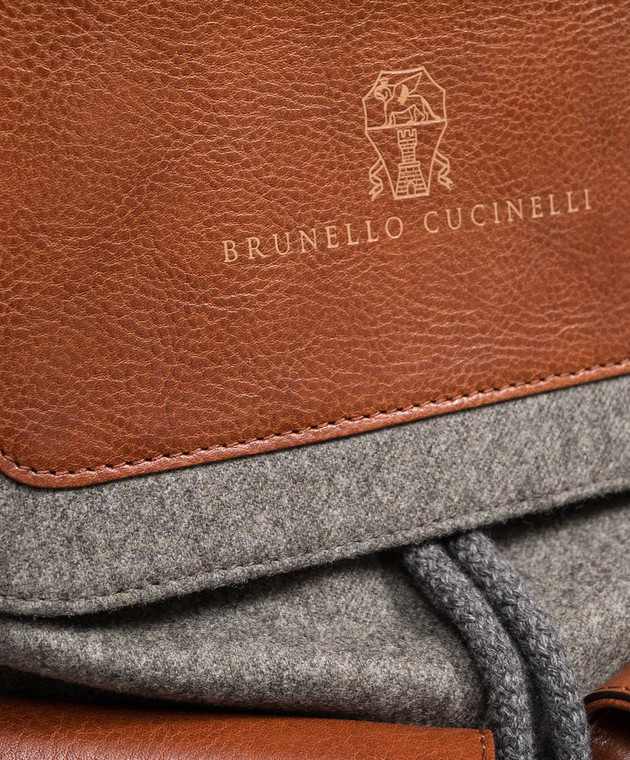 Brunello Cucinelli Детский комбинированный рюкзак BTEFAB134 изображение 4