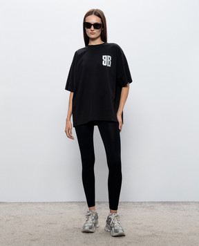 Balenciaga Чорні легінси з візерунком логотипа A0094OT5355