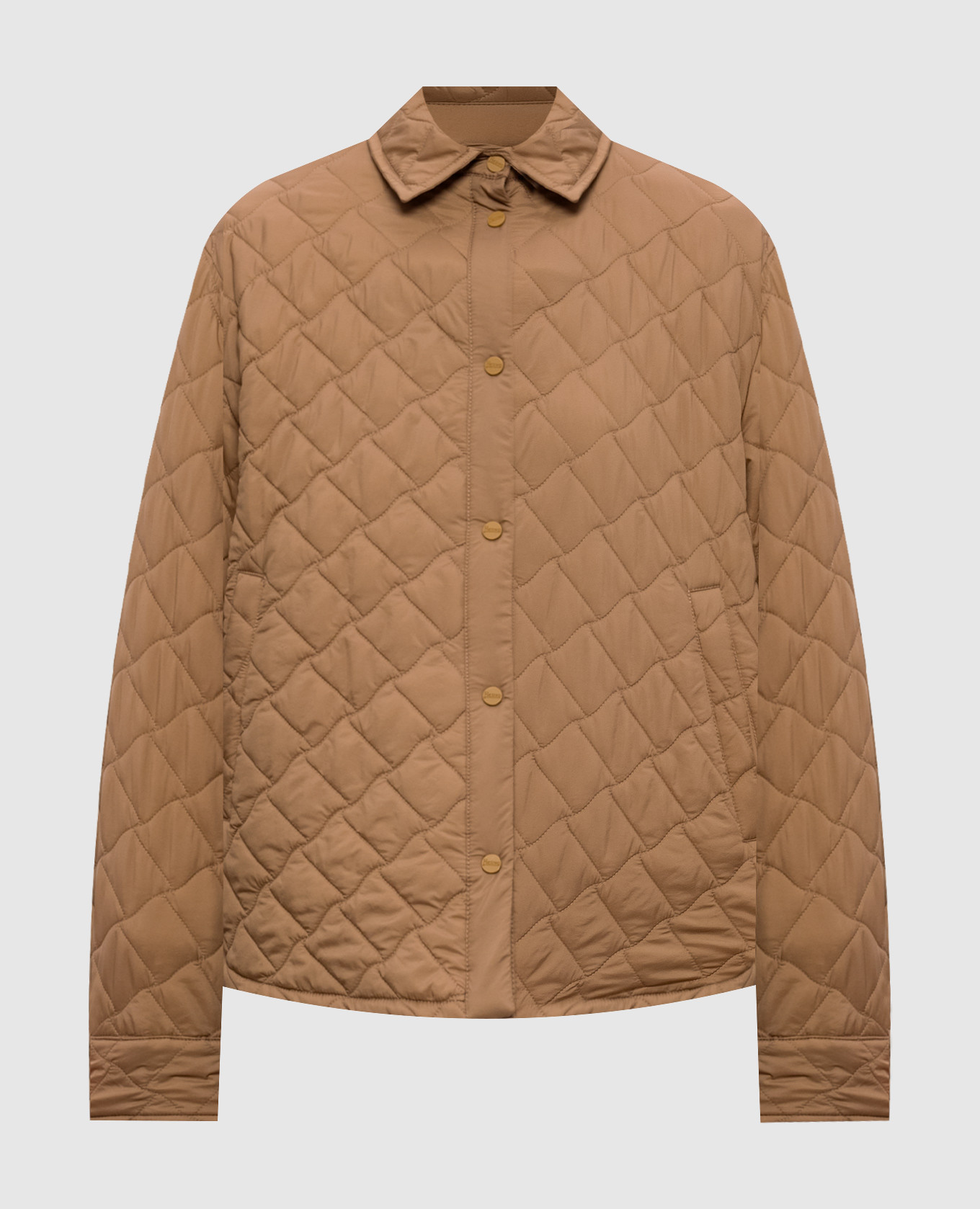 Коричневая стеганная куртка