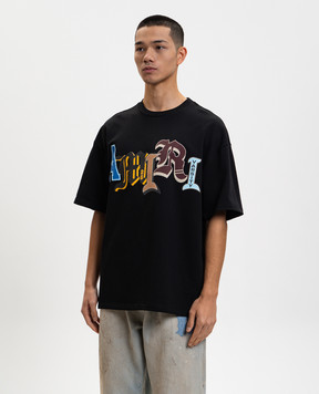 AMIRI Чорна футболка Varsity з принтом AMTOJR1006