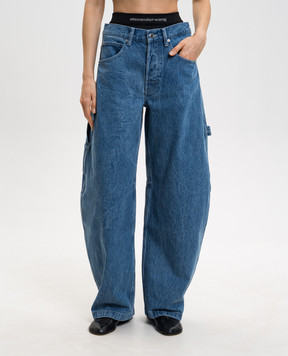 Alexander Wang Сині джинси-банани з логотипом 4DC1264967