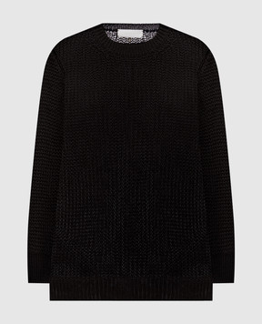 Intoca Чорний ажурний светр з льону 261LILLPO0102