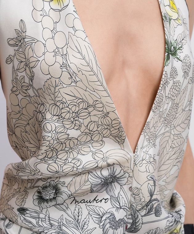 MANTERO 1902 Топ Erita кольору айворі із шовку 1079F0030G0883E зображення 5