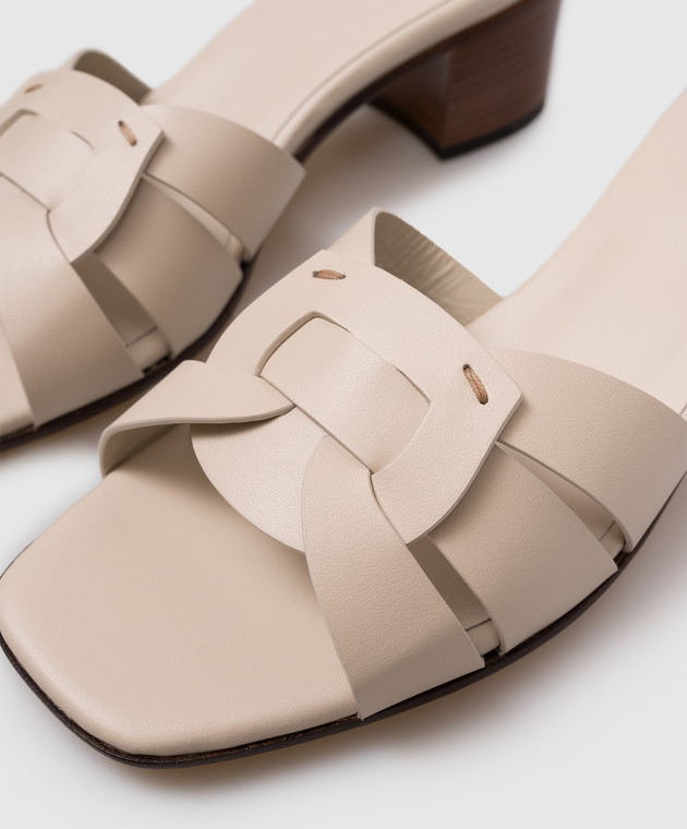 Doucal's Кожаные мюли цвета айвори DD8882EDITUF073 изображение 5