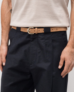 Brunello Cucinelli Бежевый замшевый ремень MAUGP265