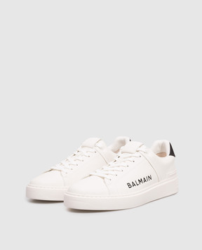 Balmain Білі шкіряні кросівки B-Court GM1VI288LSBG