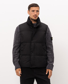 Stone Island Черный пуховый жилет с логотипом патча L2S15G100010S0A23