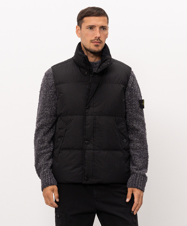 Stone Island Чорний пуховий жилет з патчем логотипа L2S15G100010S0A23 зображення 3